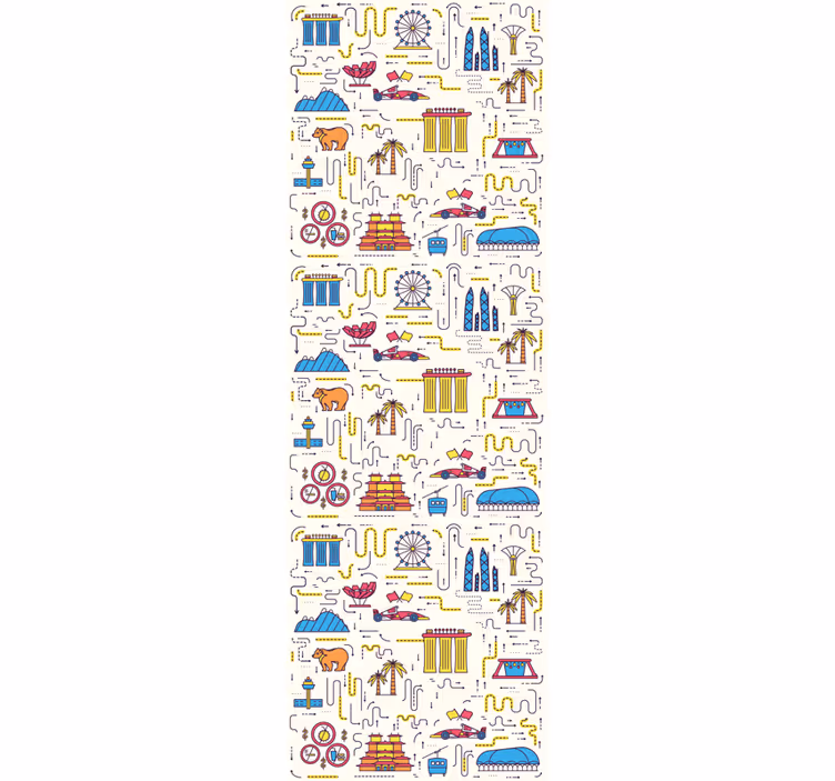 Zabavno mesto tapeta mesta in države - TenStickers