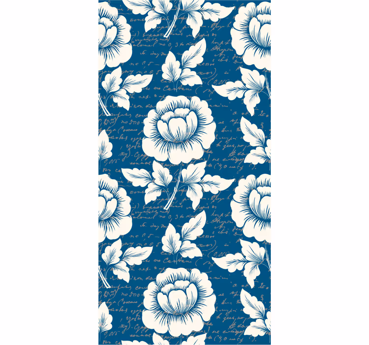 Cvetlični ornamentalni zidni papir eleganten cvetlični napis - TenStickers