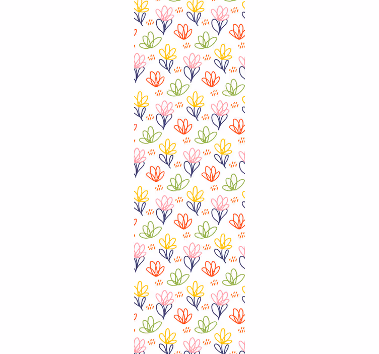 Cvetlični doodle vzorec tapeta z motivom vrtnice - TenStickers