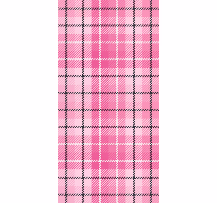 Roza tartan vzorec kvadratno tapeta - TenStickers