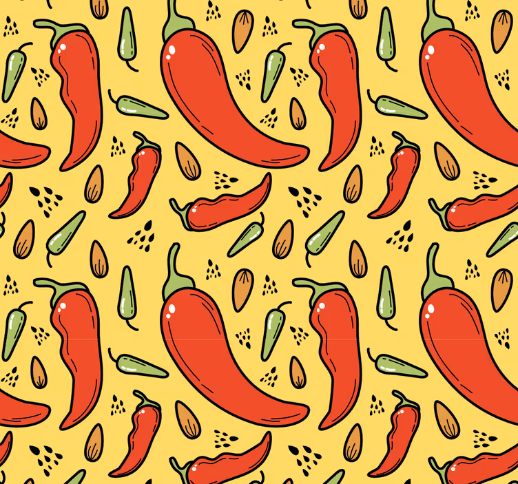 Pikanten vzorec čilija tapeta narave - TenStickers