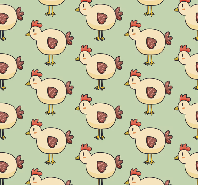 Tapeta z živalmi vzorec piščancev - TenStickers
