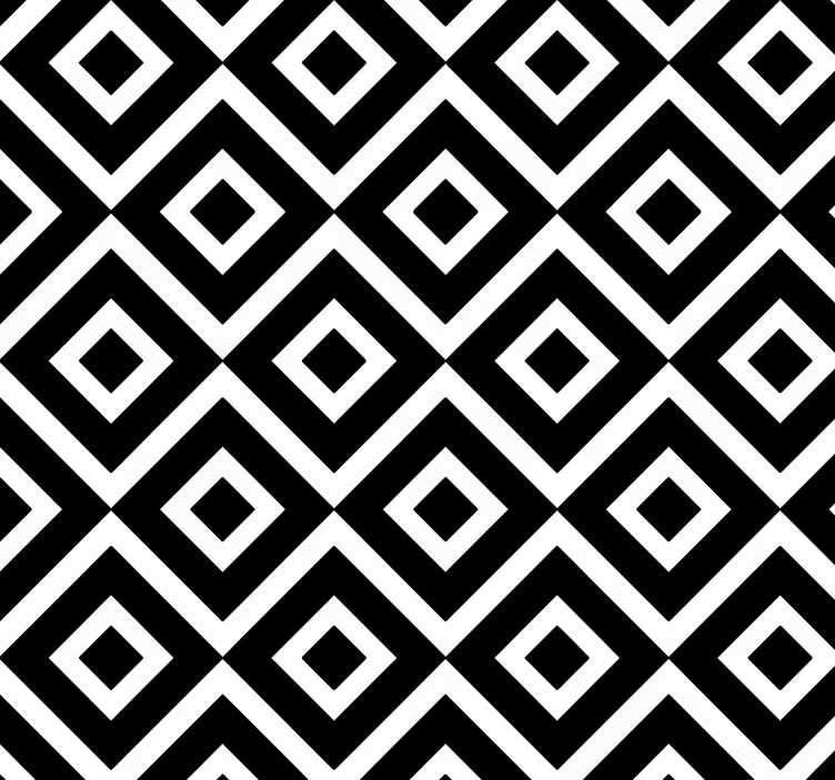 črno-bele geometrijske kvadratne tapeta - TenStickers