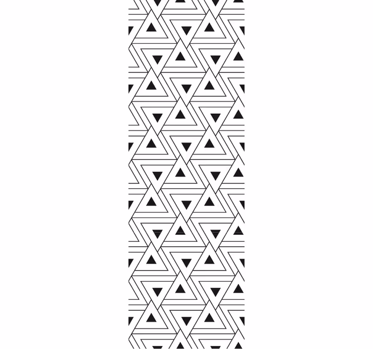 črno-beli trikotni obris Kopalniški tapeta - TenStickers