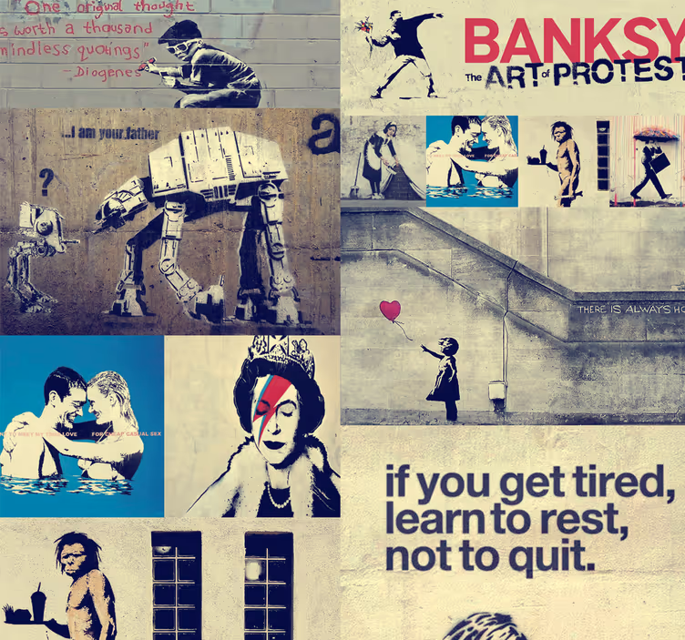 Kolaž - bansky art tapeta - TenStickers