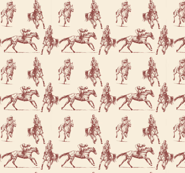 Konjeniška ilustracija tapeta z živalmi - TenStickers