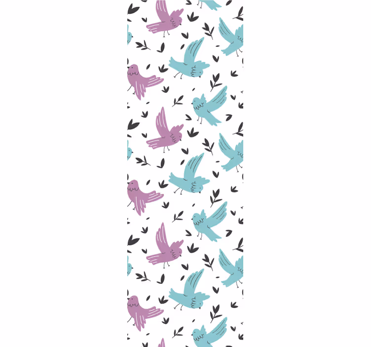 Pastelni ptičji vzorec tapeta z živalmi - TenStickers