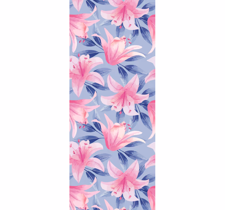 Eleganten vzorec lilije cvetlični ornamentalni zidni papir - TenStickers