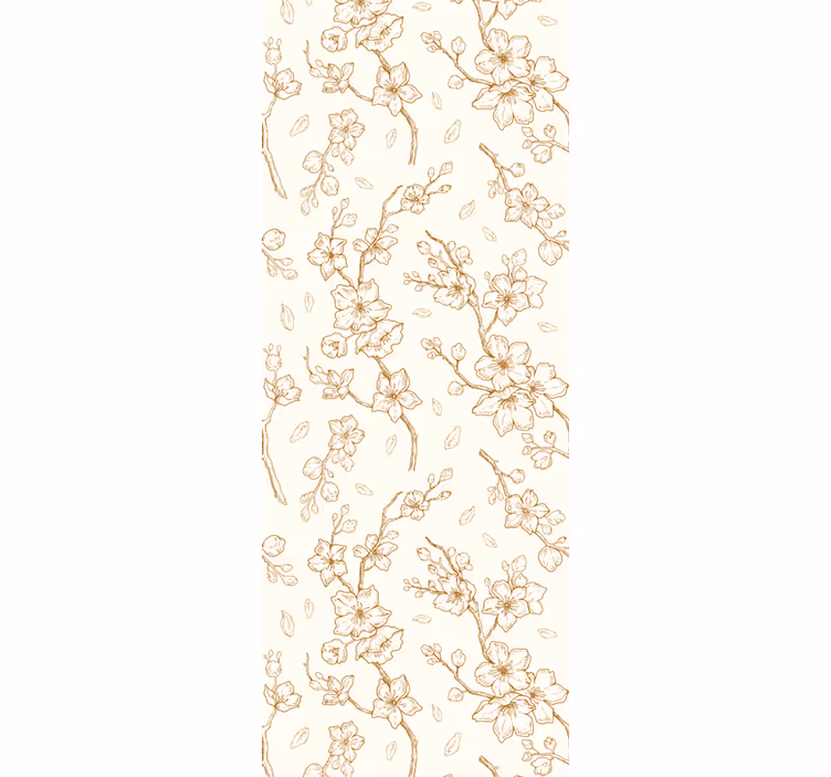 Floral branch design tapeta z motivom vrtnice - TenStickers