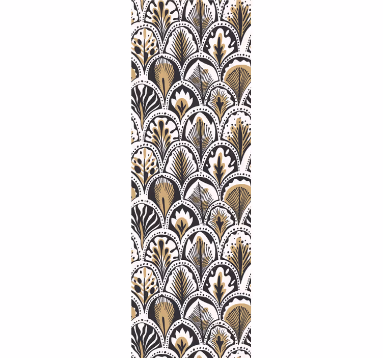 Art deco fans vzorec okrasnih tapet - TenStickers