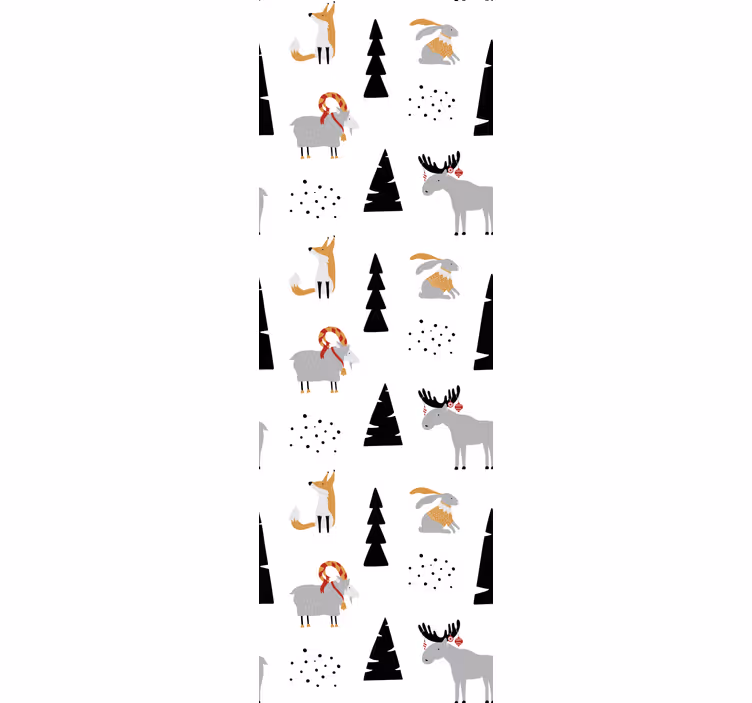 Praznični živalski vzorec tapeta z živalmi - TenStickers