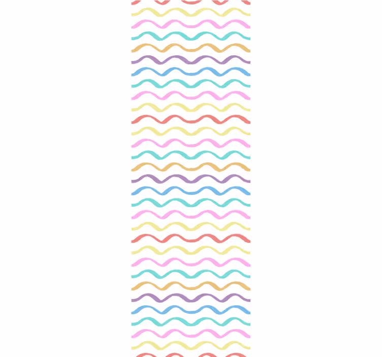 Pisane valovite črte geometrijski zidni papir - TenStickers