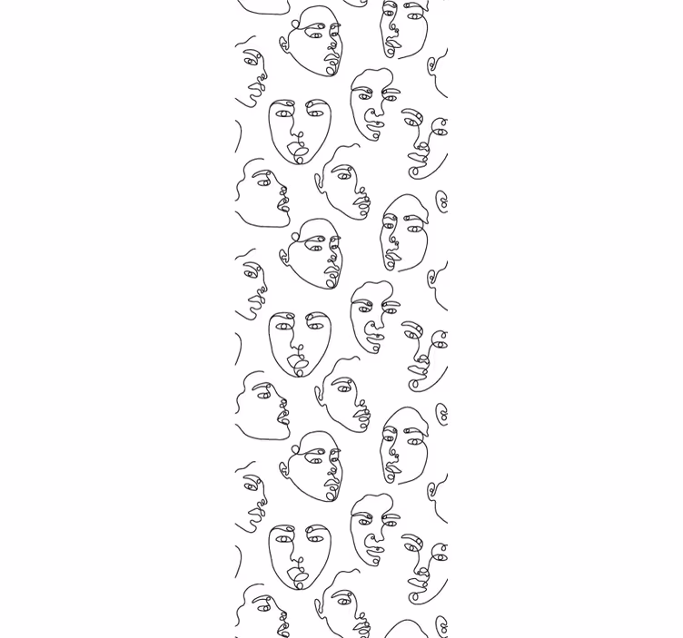 črtni umetniški obrazi umetniško tapeta - TenStickers