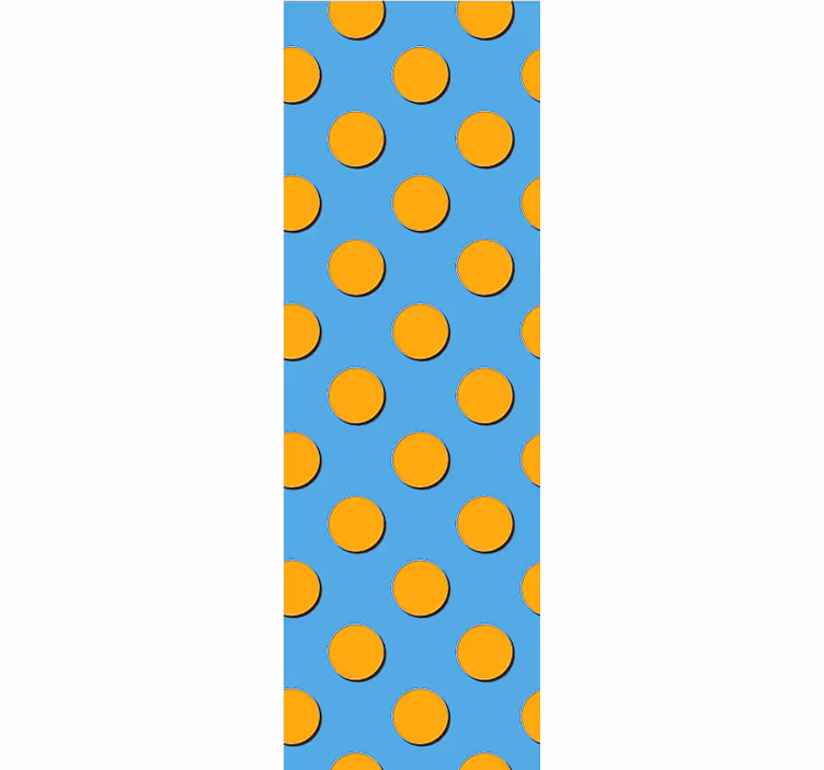 Oranžne pike na modrem ozadju pikasto tapeta za steno - TenStickers