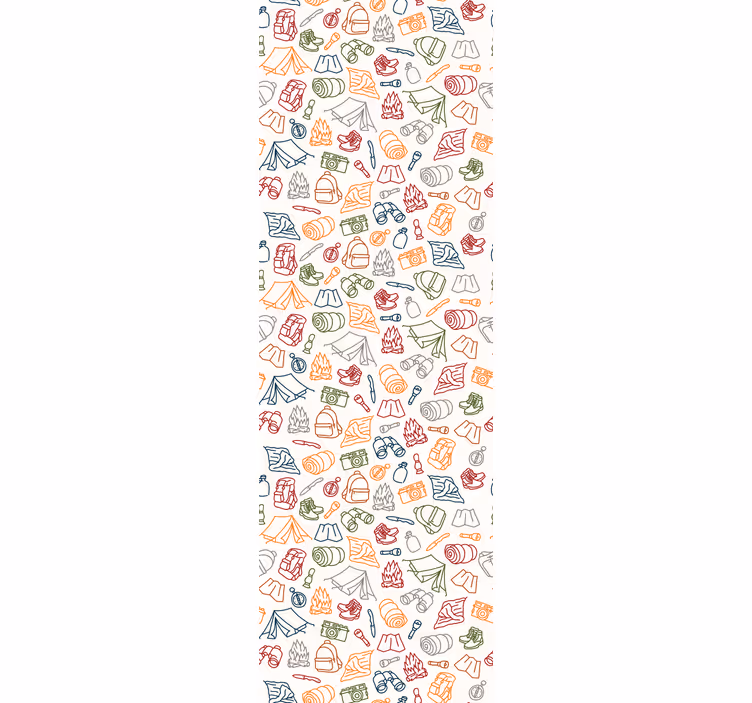 čoln za kampiranje, ogenj na drva, čevlji tapeta - TenStickers