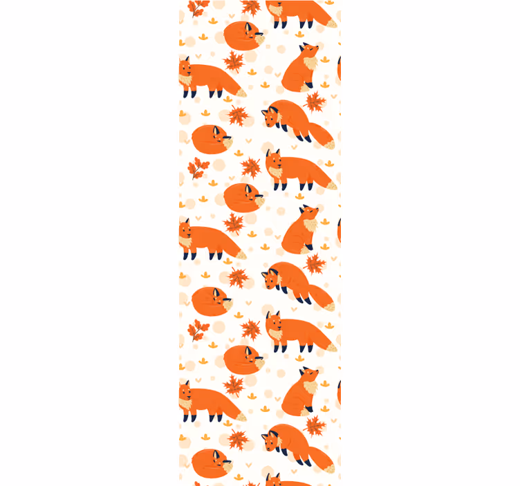 Lisičji jesenski vzorec tapeta z živalmi - TenStickers