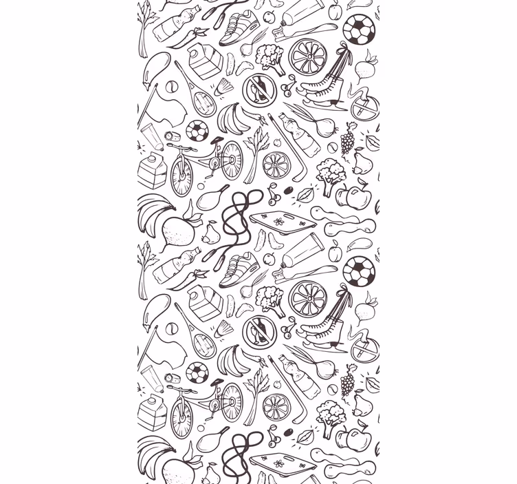Eklektičen niz doodle umetniško tapeta - TenStickers