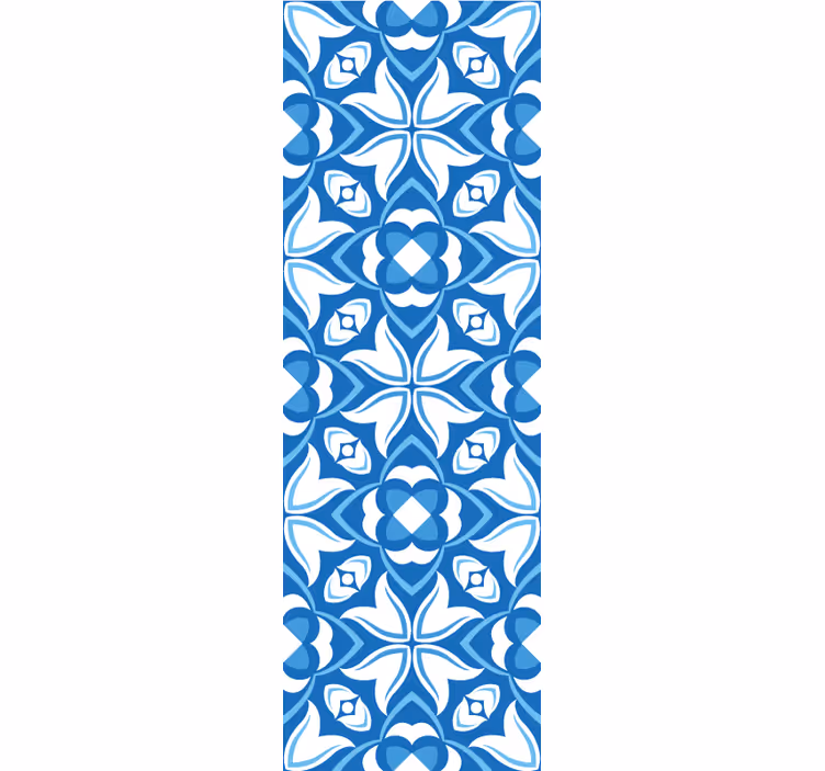 Elegantni modri vzorci tapeta z vzorcem ploščic - TenStickers
