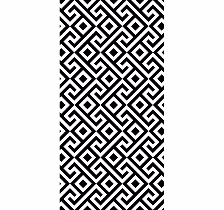 Zapleten črno-beli dizajn geometrijski zidni papir - TenStickers