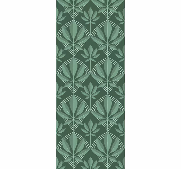 Art deco majhna steklenica zeleni listi tapeta - TenStickers