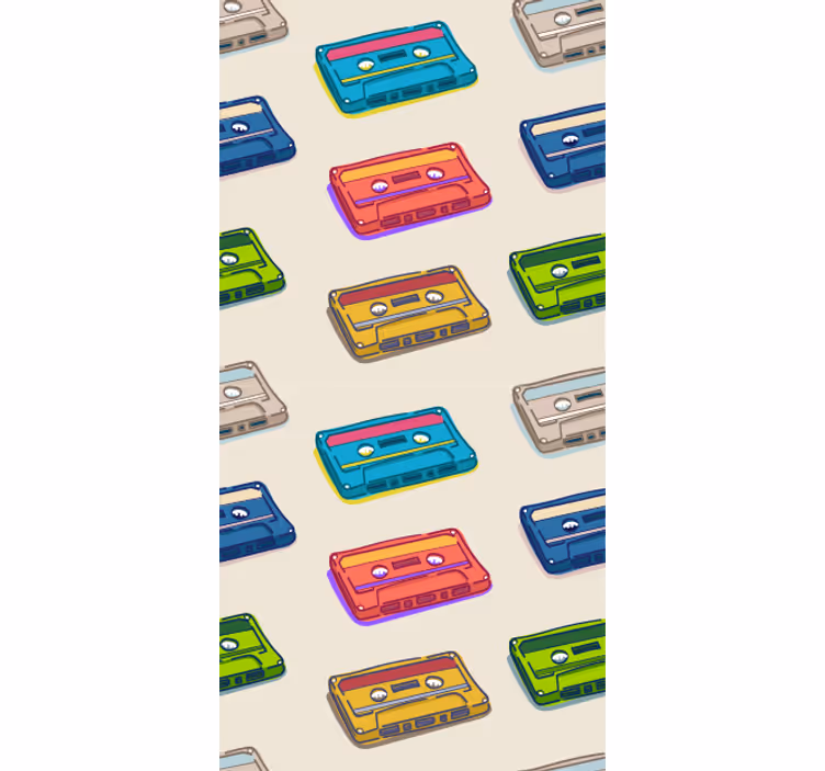 Retro kasete umetniško tapeta - TenStickers