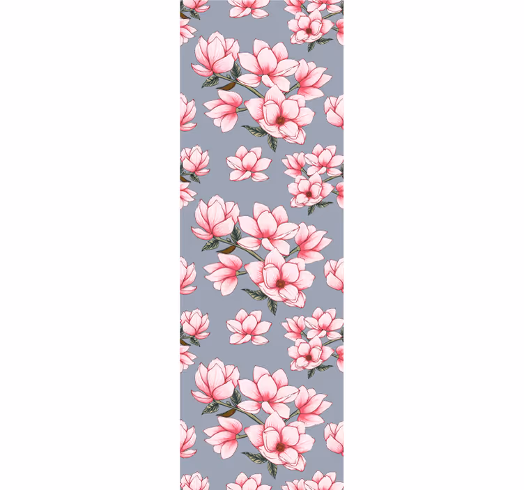 Magnolija roza vzorec tapeta z motivom vrtnice - TenStickers