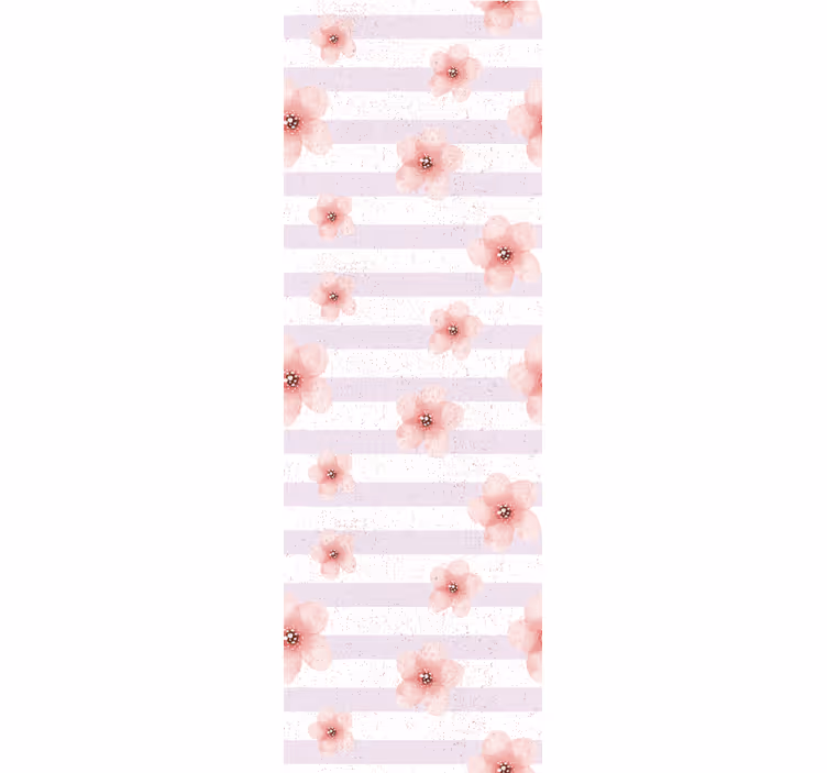 Cherry blossom stripes tapeta z motivom vrtnice - TenStickers
