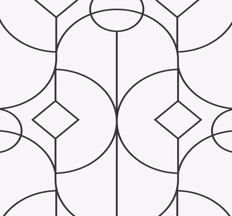 Siva linearna umetnina geometrijski zidni papir - TenStickers