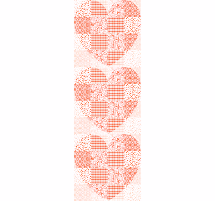 Srčni patchwork vzorec cvetlični ornamentalni zidni papir - TenStickers
