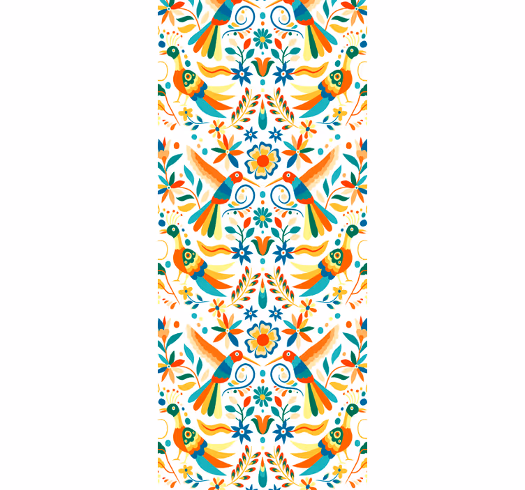 Tradicionalni vzorec Tapeta z motivi ptic - TenStickers