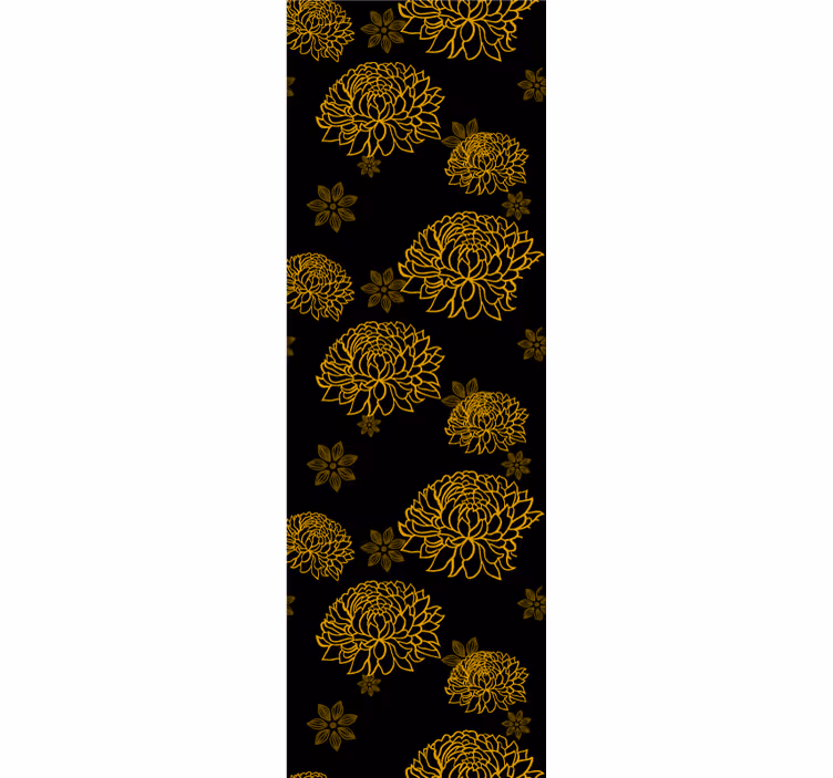 Golden floral pattern cvetlični ornamentalni zidni papir - TenStickers