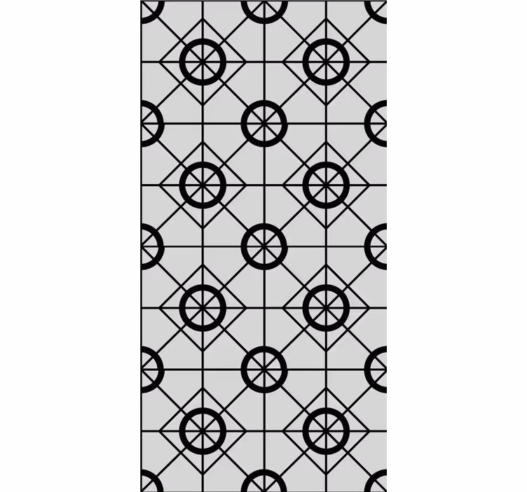 Geometrijski črni vzorec tapeta z vzorcem ploščic - TenStickers