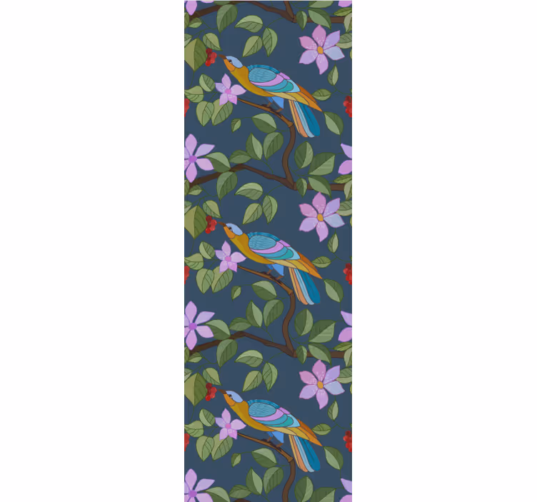 Colorful tropical design tapeta z motivi ptic - TenStickers