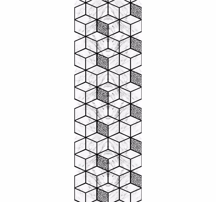 Oblikovanje kubičnega vzorca geometrijski zidni papir - TenStickers