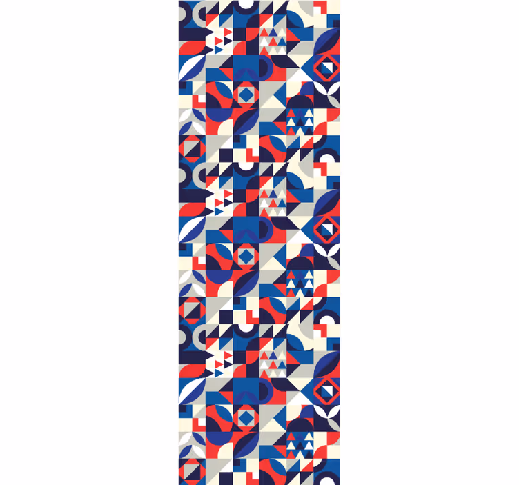 Fuzija modrih vzorcev geometrijski zidni papir - TenStickers
