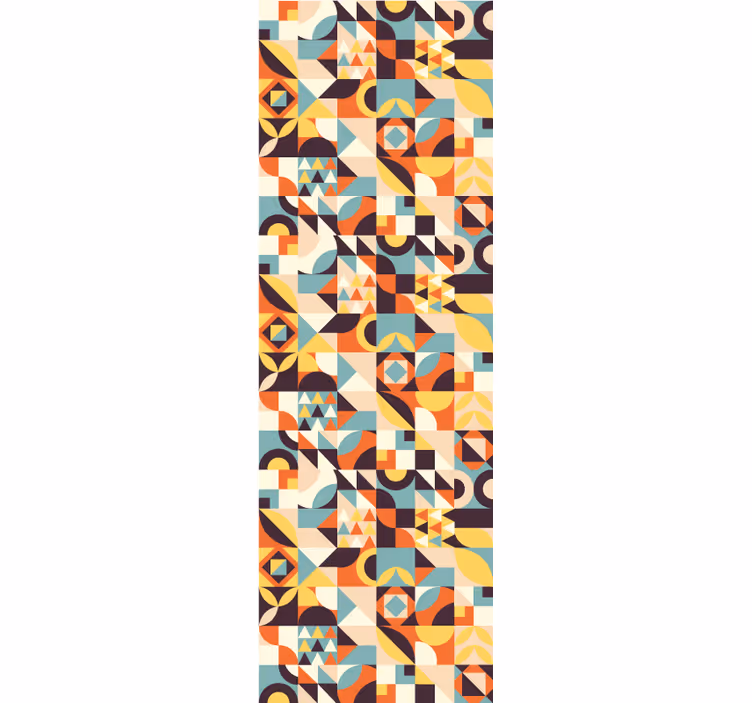 Retro barvni mozaik geometrijski zidni papir - TenStickers