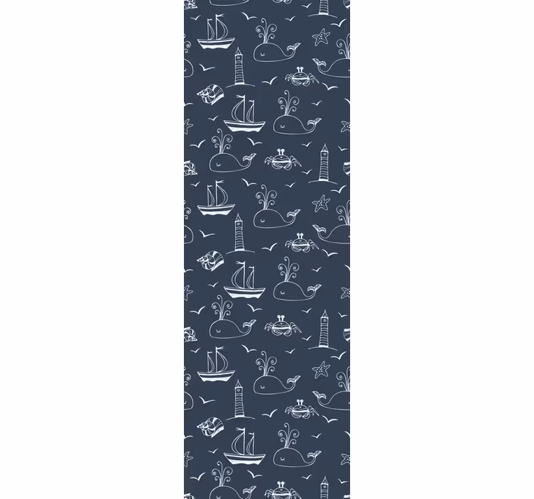Kitov navtični prizor ribji tapeti - TenStickers