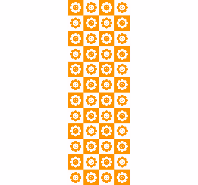 Nasmejan cvetni vzorec cvetlični ornamentalni zidni papir - TenStickers