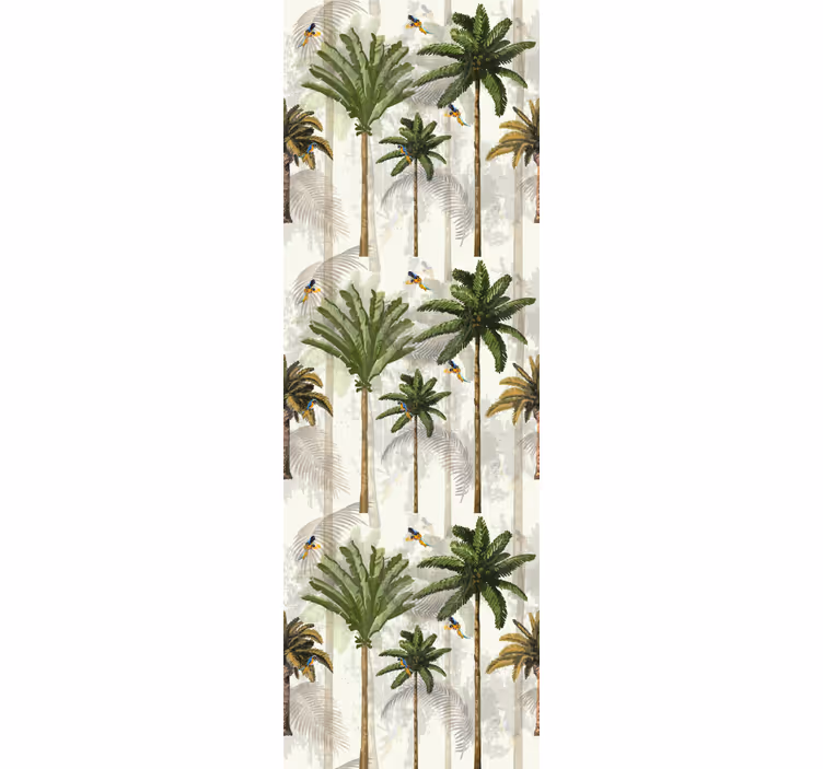 Beige palm pattern tapete z deževnim gozdom - TenStickers