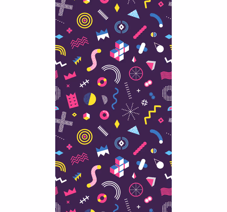 živahne retro oblike geometrijski zidni papir - TenStickers
