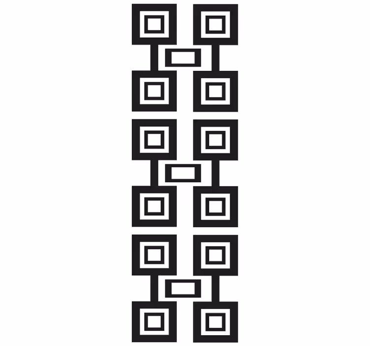 črno-bela kvadratna ureditev geometrijski zidni papir - TenStickers