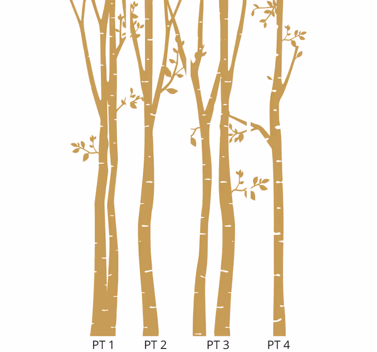 Elegantne zlate silhuete tapeta z motivom drevesa - TenStickers