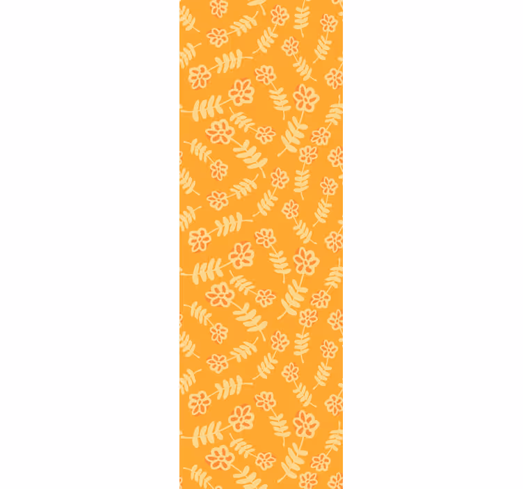 Rumene živahne vejice cvetlični ornamentalni zidni papir - TenStickers