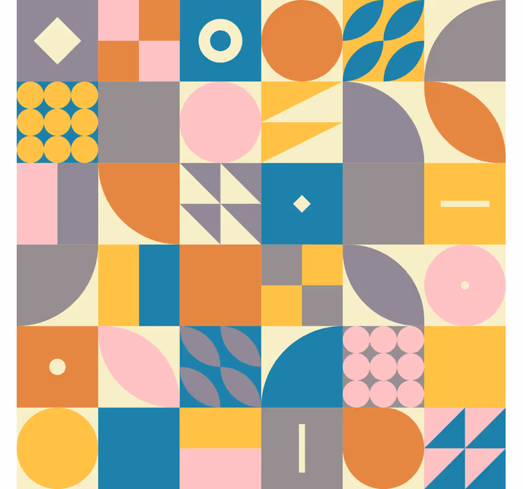 Retro geometrija Dnevna soba tapeta - TenStickers