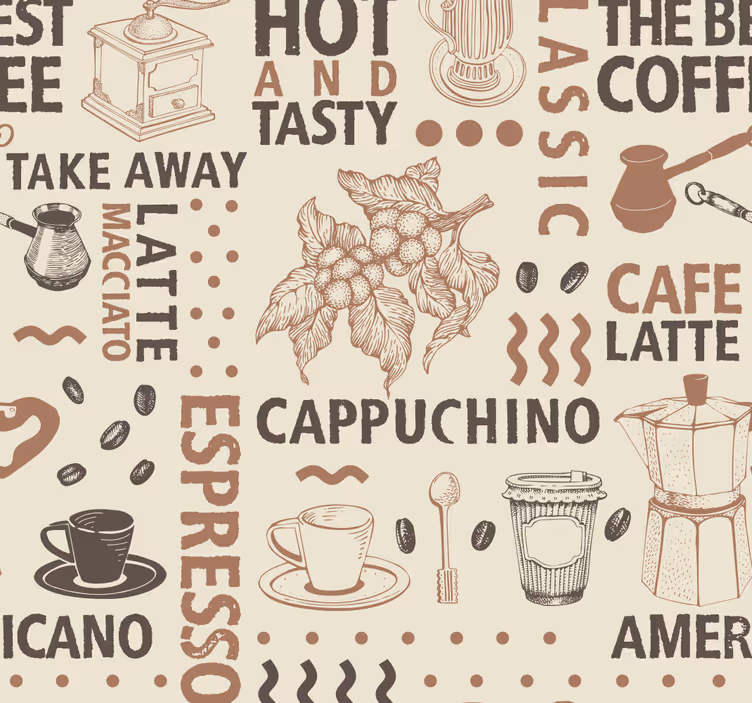 Kavni vzorec Tapete za jedilnico - TenStickers