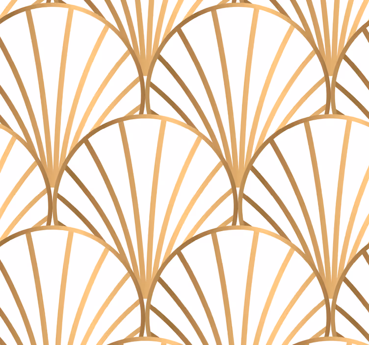 Art deco bela in zlata tapeta za glavno spalnico - TenStickers
