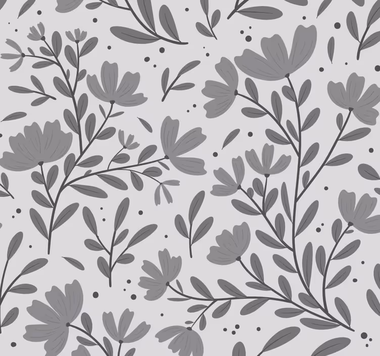 Gray flowers pattern tapeta z motivom vrtnice - TenStickers
