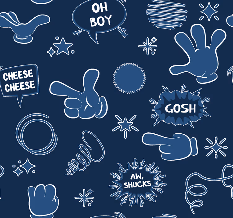Stripovski slog Mornarsko modri tapeti - TenStickers