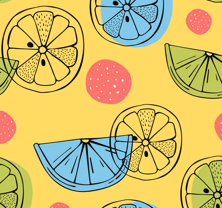 Vzorec rezin citrusov Tapete za kuhinjo - TenStickers