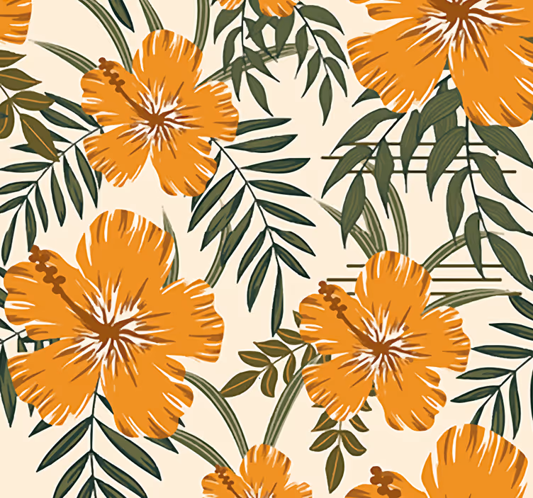 Motiv hibiskusa tapeta z motivom vrtnice - TenStickers